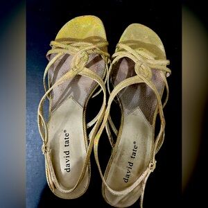 David Tate Metallic Gold Strappy Sandals
2.5 inches Heel